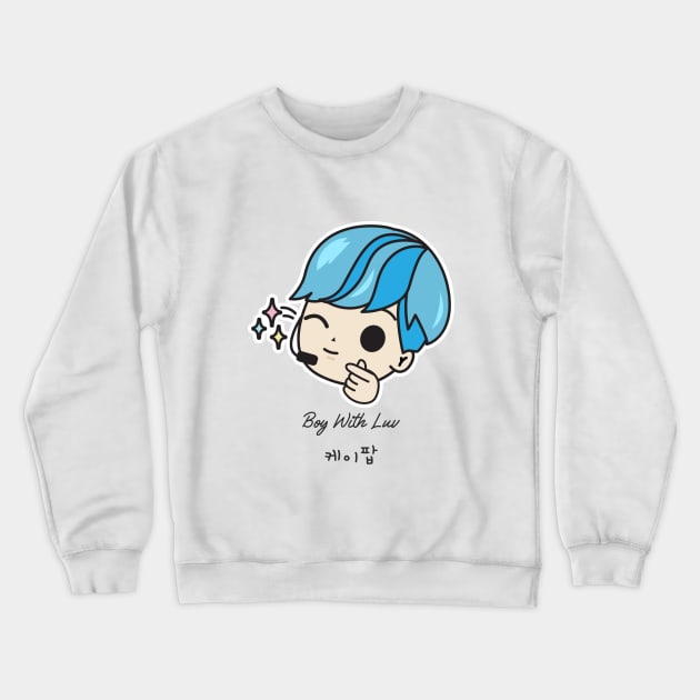 Kpop Boy With Luv BTS Crewneck Sweatshirt by valival